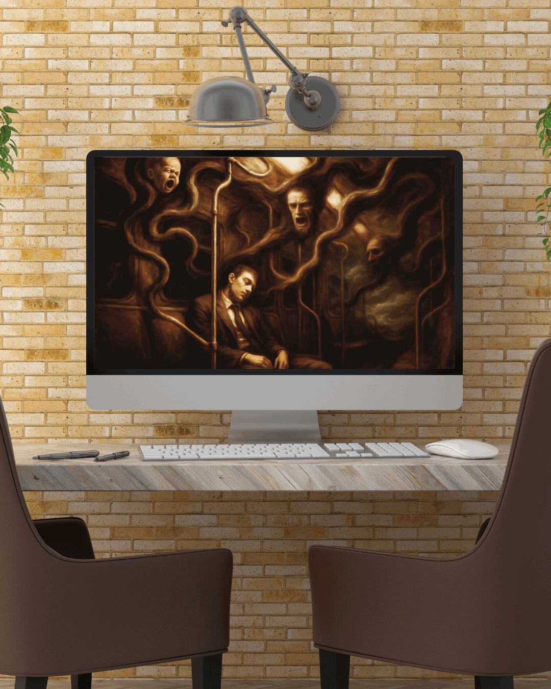 Dreams In Transit – Surreal Horror Art Print