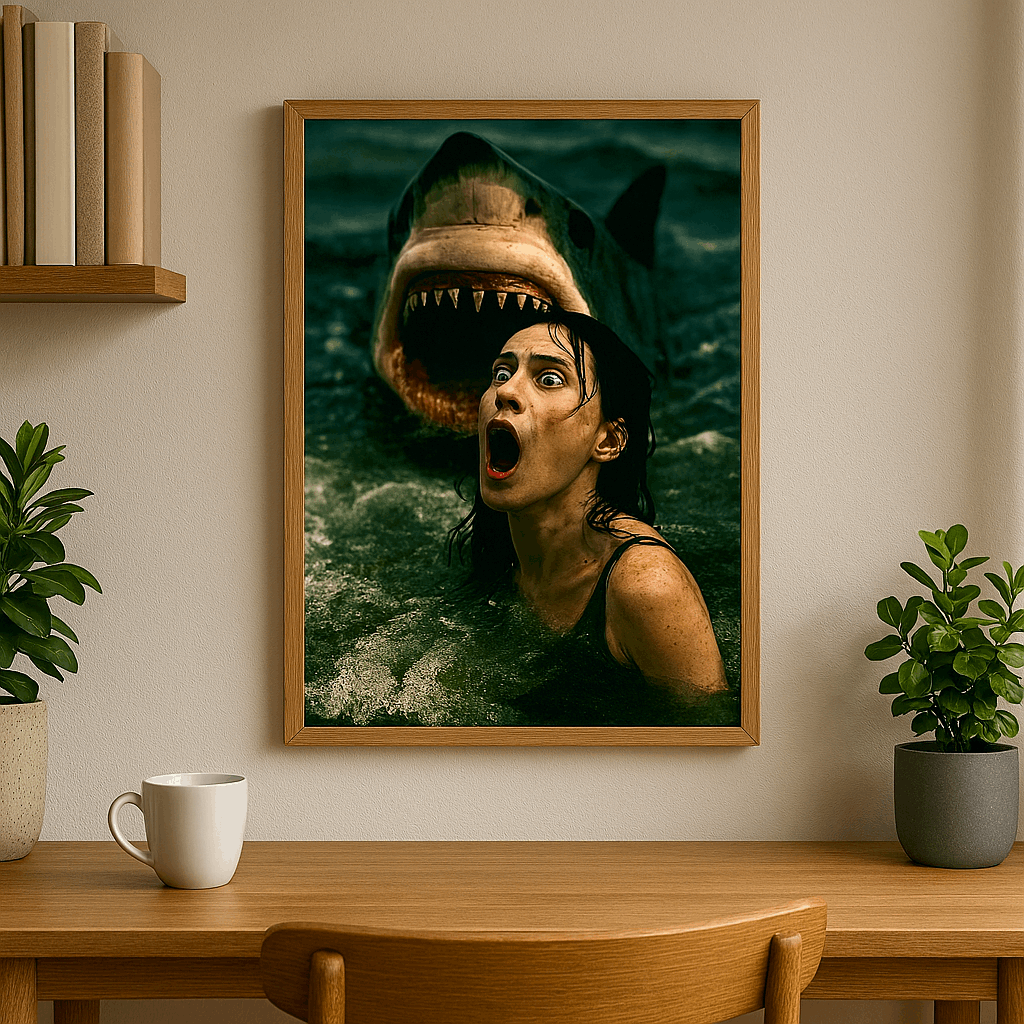 Shark Scream – High-Resolution Digital Art Print From “In the Jaws of Fear: A Collection of Surreal Phobias and Predatory Panic”