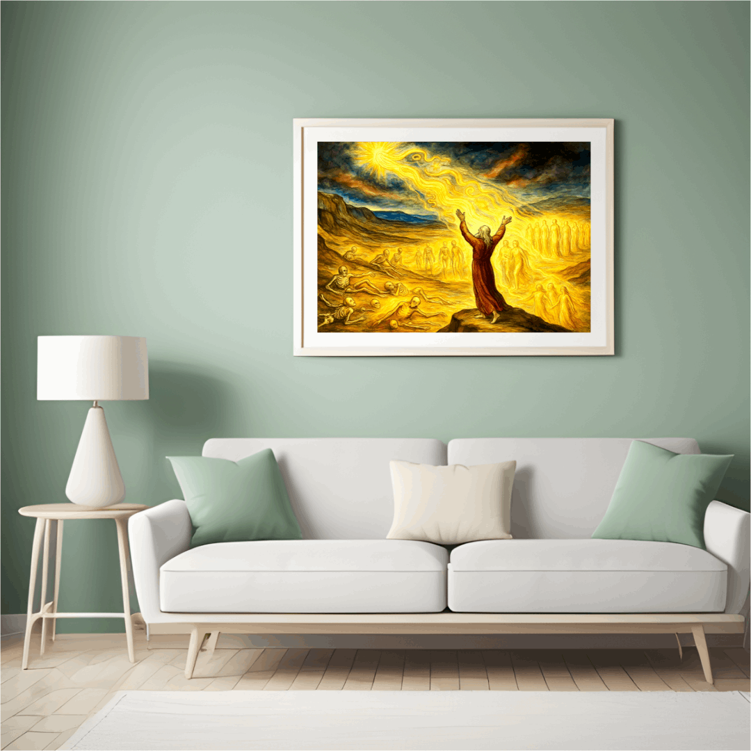 The Gold of Ruach – Visionary Dry Bones Resurrection Art (Digital Download)
