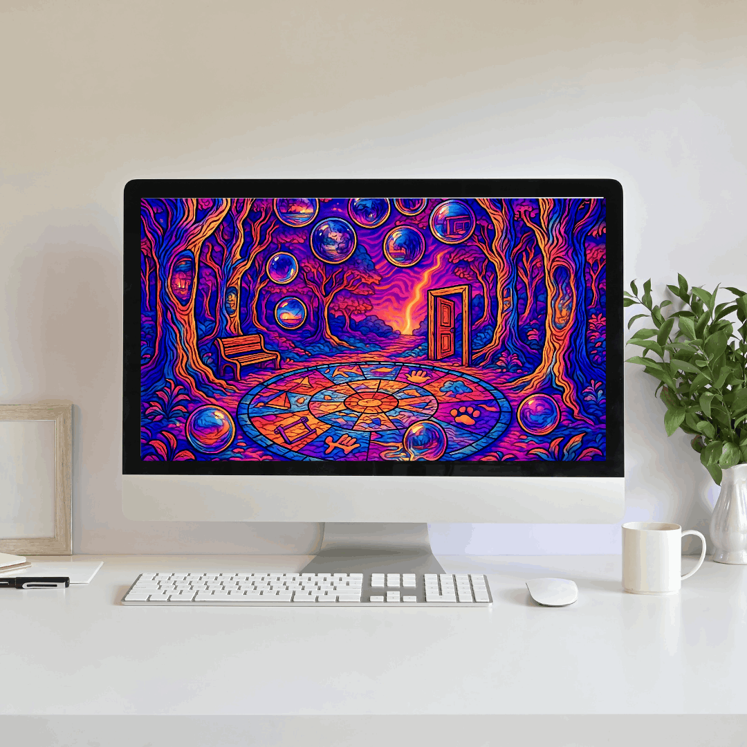 Echoes of the Before – Surreal Psychedelic Art Print (Infinite Loop Series)