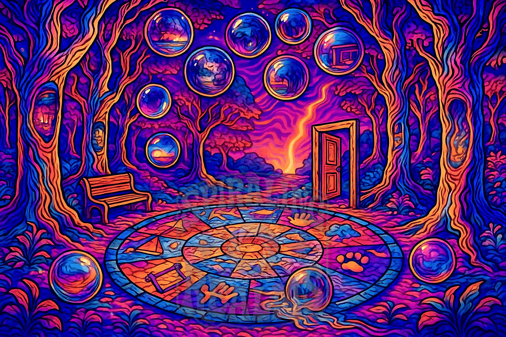 Echoes of the Before – Surreal Psychedelic Art Print (Infinite Loop Series)
