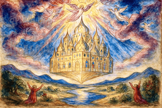 The Ecstasy of Descent – Visionary New Jerusalem Art Print (Digital Download)