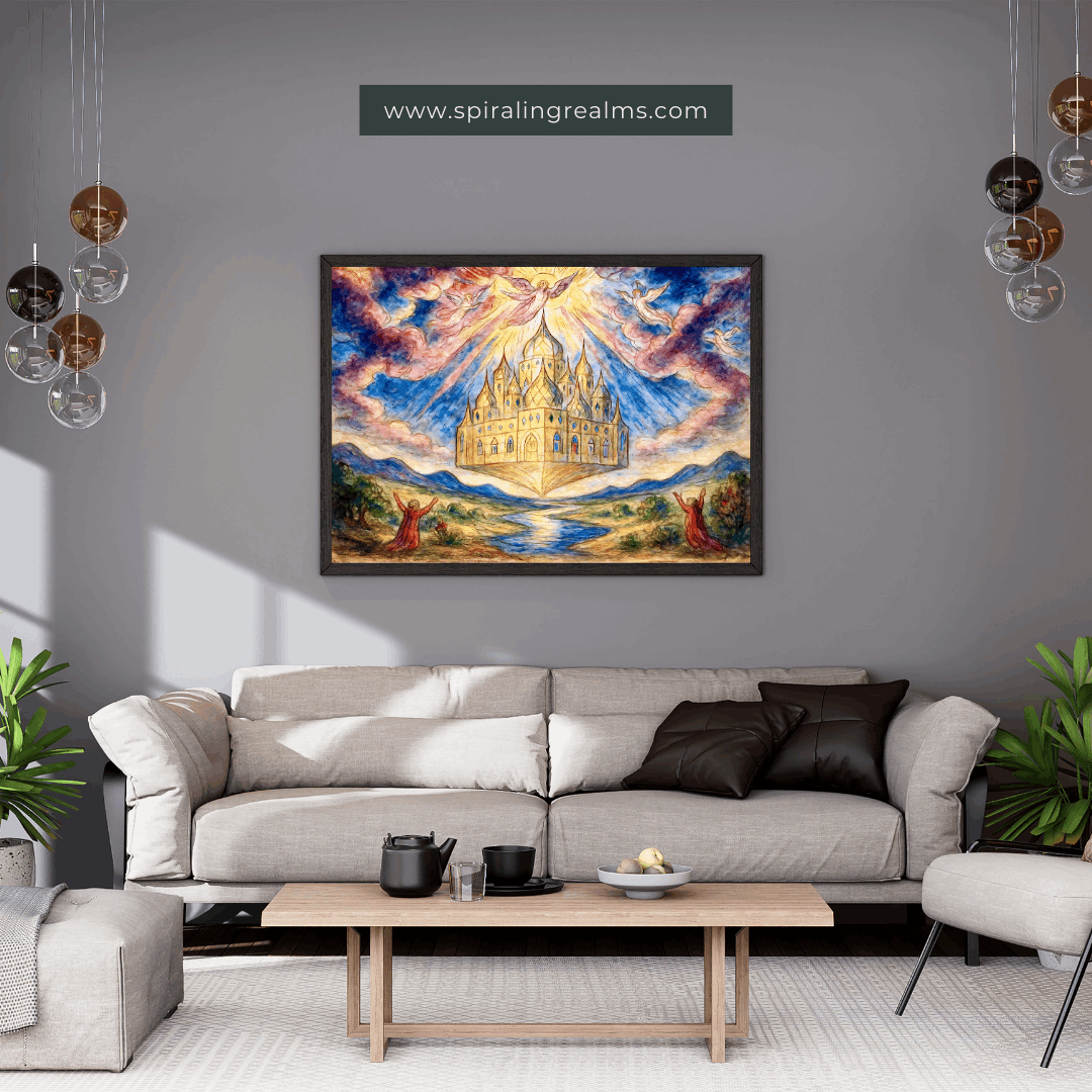 The Ecstasy of Descent – Visionary New Jerusalem Art Print (Digital Download)