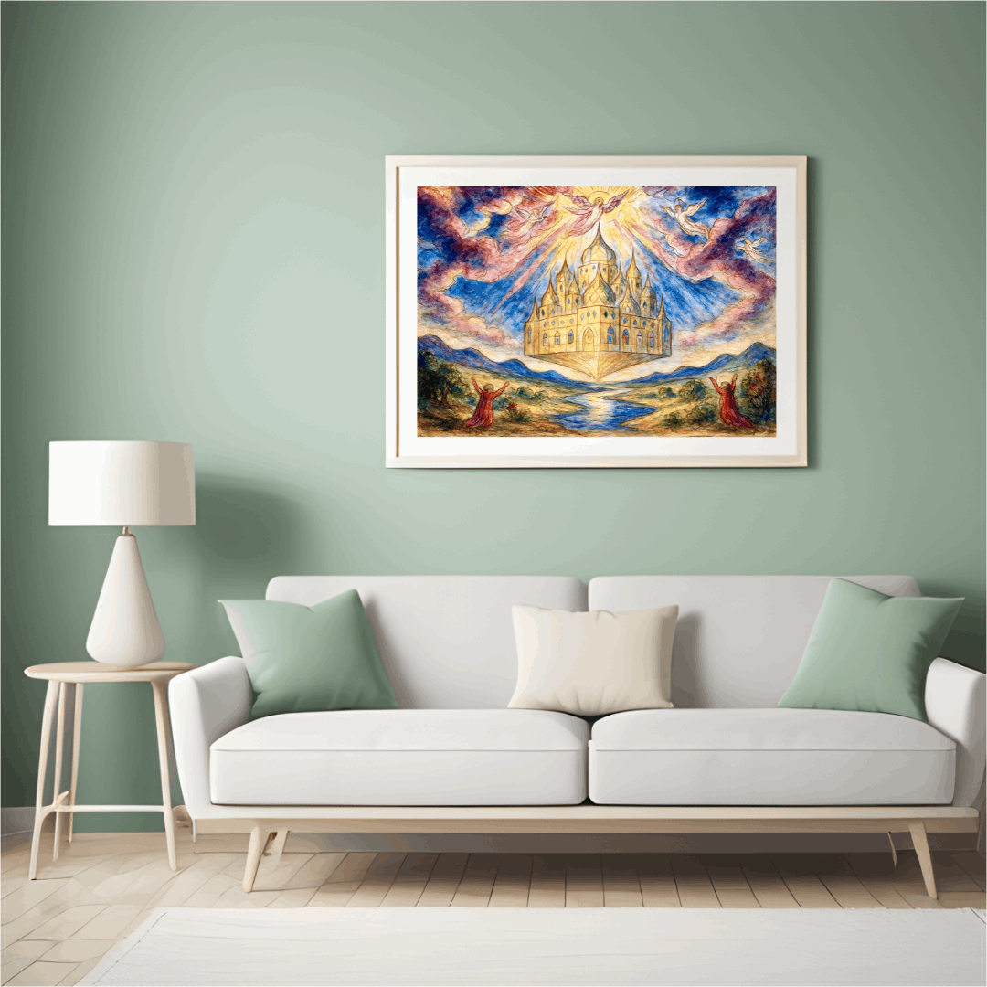 The Ecstasy of Descent – Visionary New Jerusalem Art Print (Digital Download)