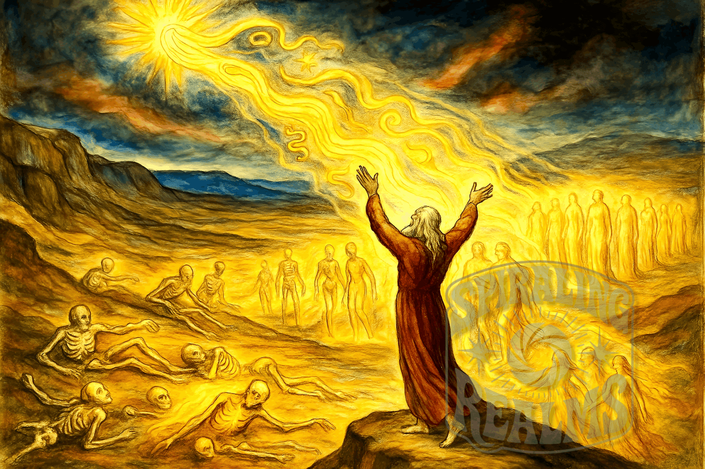 The Gold of Ruach – Visionary Dry Bones Resurrection Art (Digital Download)