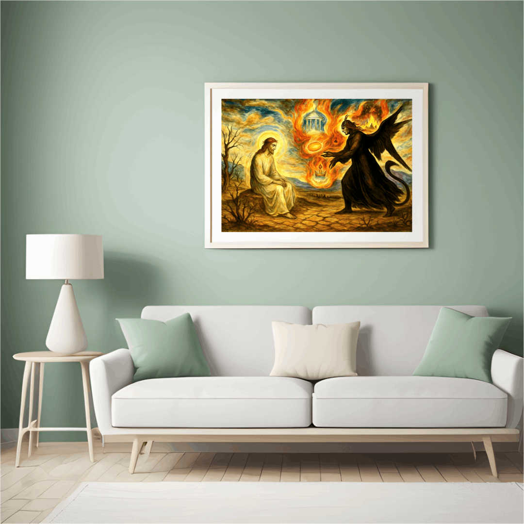 The Offer of Fire – Visionary Temptation of Christ Art Print (Digital Download)