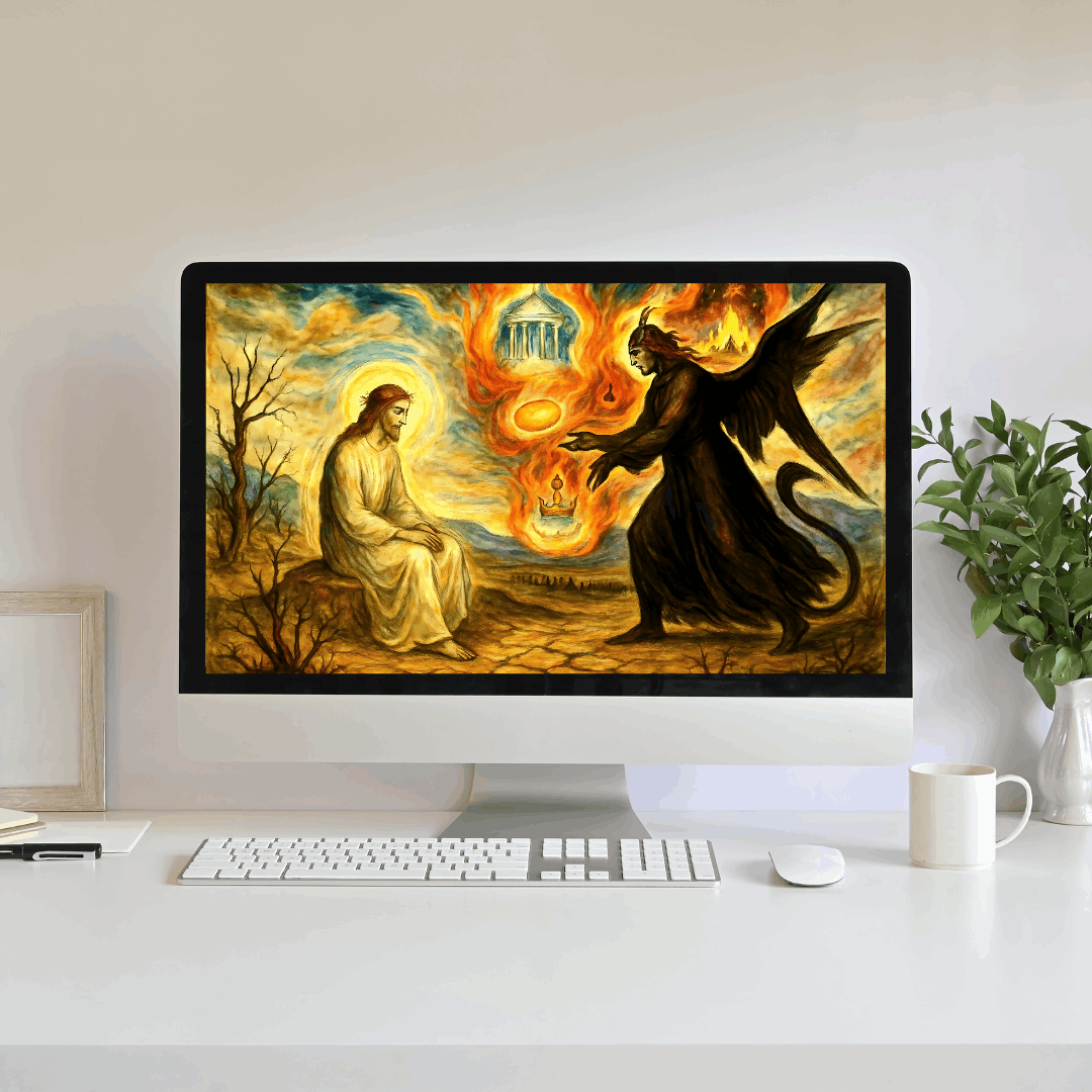 The Offer of Fire – Visionary Temptation of Christ Art Print (Digital Download)