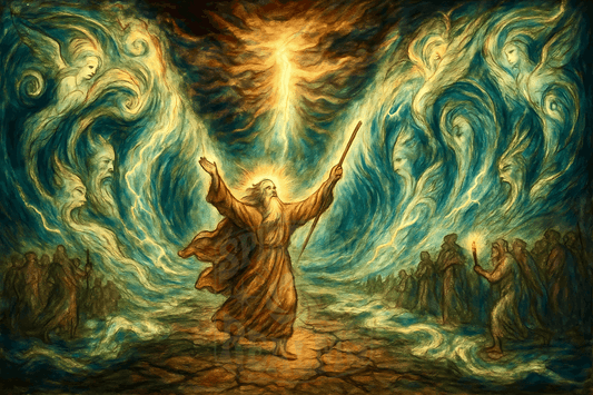 The Path Through the Abyss – Moses Parts the Red Sea Visionary Art Print (Digital Download)